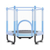 VEVOR 60" Kids Trampoline, 5FT Indoor Outdoor Trampoline, Mini Toddler Recreational Trampolinewith Safety Enclosure Net and Basketball Hoop, Birthday Gifts Christmas Toys for 3+ Years Children, Blue