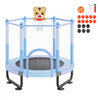 VEVOR 60" Kids Trampoline, 5FT Indoor Outdoor Trampoline, Mini Toddler Recreational Trampolinewith Safety Enclosure Net and Basketball Hoop, Birthday Gifts Christmas Toys for 3+ Years Children, Blue
