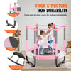 VEVOR 60" Kids Trampoline, 5FT Indoor Outdoor Trampoline, Mini Toddler Recreational Trampolinewith Safety Enclosure Net and Basketball Hoop, Birthday Gifts Christmas Toys for 3+ Years Children, Pink