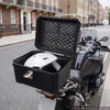 VEVOR Motorcycle Top Case 45L Universal Waterproof ABS Motorcycle Tail Case, Detachable Motorbike Top Box with Security Lock & Leather Liner for Luggage Storage