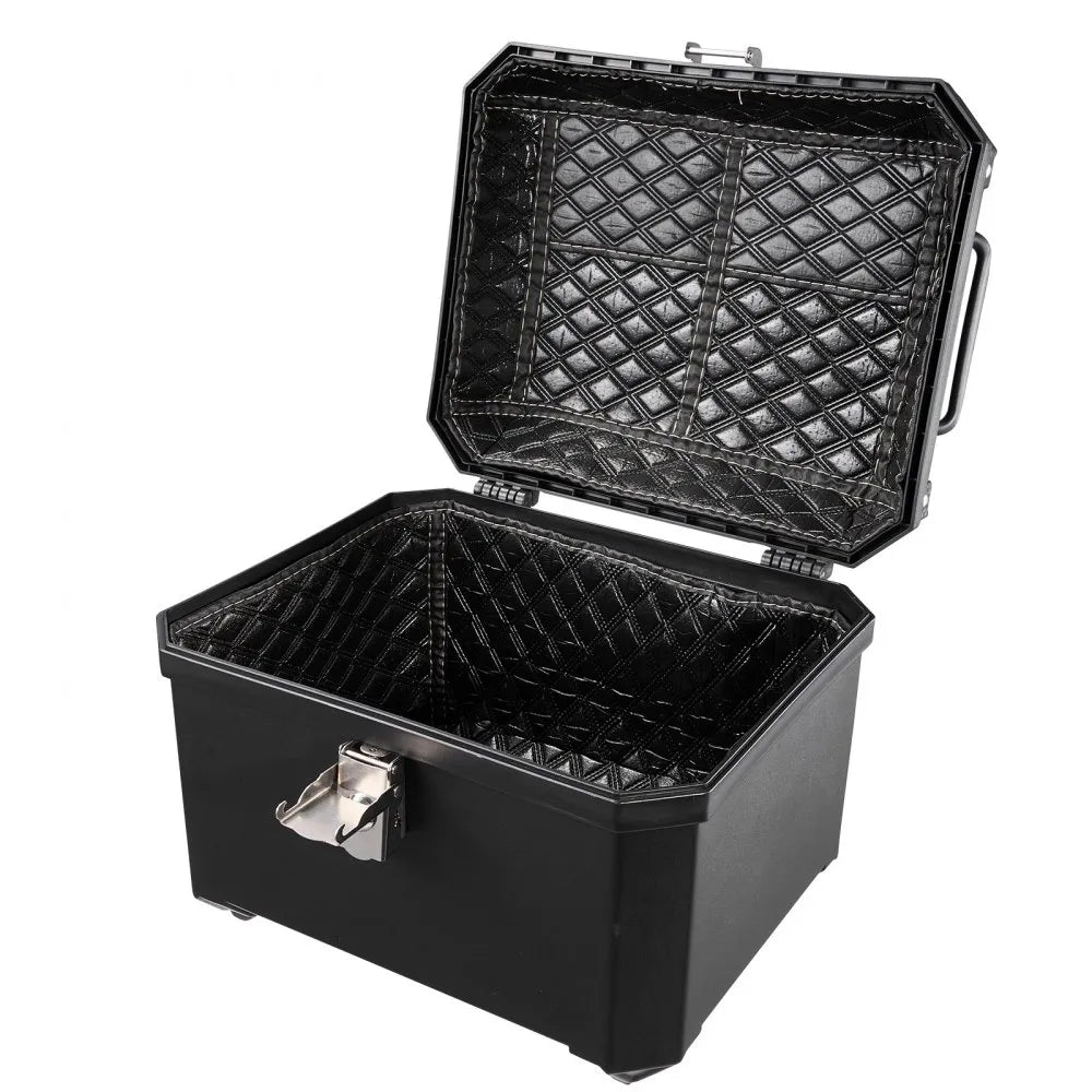 VEVOR Motorcycle Top Case 45L Universal Waterproof ABS Motorcycle Tail Case, Detachable Motorbike Top Box with Security Lock & Leather Liner for Luggage Storage