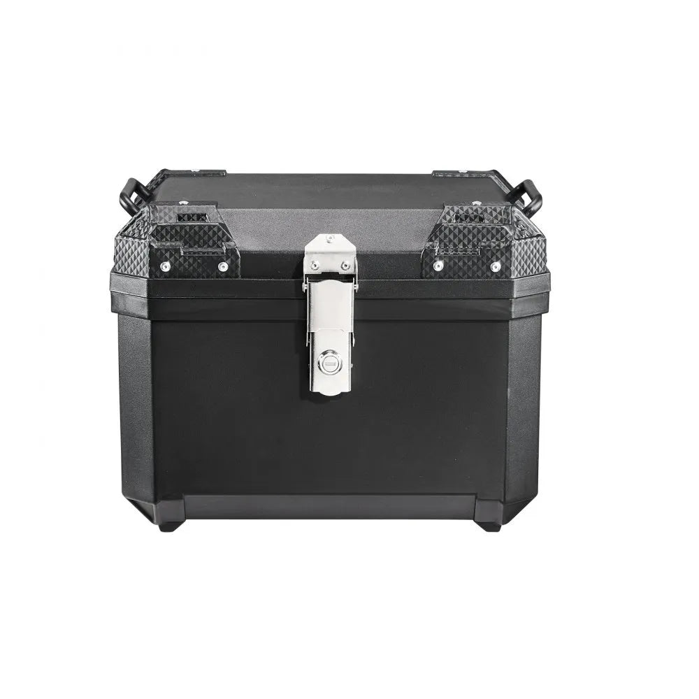 VEVOR Motorcycle Top Case 45L Universal Waterproof ABS Motorcycle Tail Case, Detachable Motorbike Top Box with Security Lock & Leather Liner for Luggage Storage