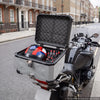 VEVOR Motorcycle Top Case 55L Universal Aluminum Hard Motorcycle Tail Case, Waterproof Detachable Motorbike Top Box with Security Lock & Leather Liner for Luggage Storage