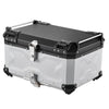 VEVOR Motorcycle Top Case, 65L Universal Aluminum Hard Motorcycle Tail Case, Waterproof Detachable Motorbike Top Box with Security Lock & Leather Liner for Helmets Storage