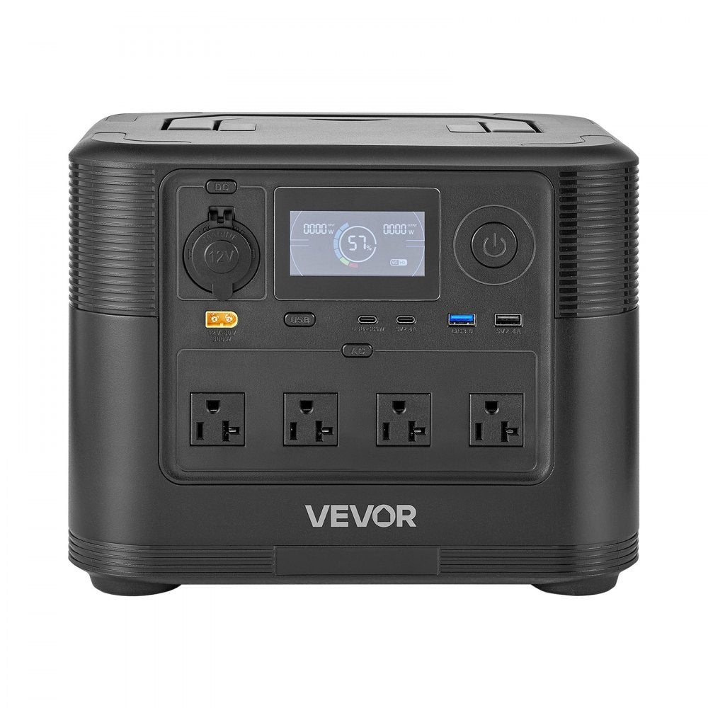 VEVOR Portable Power Station with 200W Solar Panel, 1800W Solar Generator Power Station, 1008Wh LiFePO4 Battery Backup with 9 Output Ports for for Home Emergency, Outdoor Camping, RV Travel