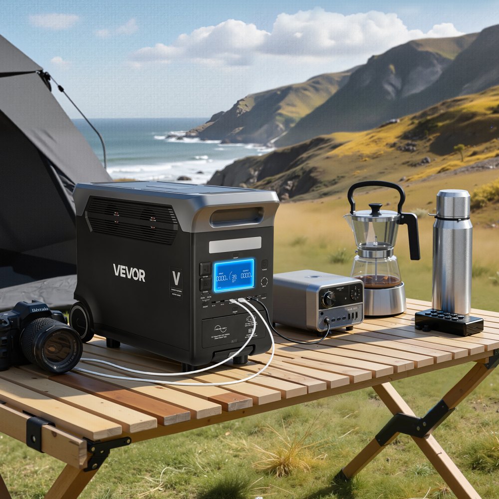 VEVOR Portable Power Station, 3000W Solar Generator Power Station, 3072Wh LiFePO4 Battery Backup with 15 Output Ports for for Home Emergency, Outdoor Camping, RV Travel (Solar Panel NOT Included)