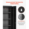 VEVOR Metal Storage Cabinet 68.9 in Lockable Steel Garage Cabinet Black, for Pantry, Warehouse, Basement, Laundry, Office, 5 Tiers Tool Storage with 4 Adjustable Shelves, 2 Magnetic Doors, 2 Keys