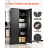 VEVOR Metal Storage Cabinet 68.9 in Lockable Steel Garage Cabinet Black, for Pantry, Warehouse, Basement, Laundry, Office, 5 Tiers Tool Storage with 4 Adjustable Shelves, 2 Magnetic Doors, 2 Keys