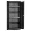 VEVOR Metal Storage Cabinet 68.9 in Lockable Steel Garage Cabinet Black, for Pantry, Warehouse, Basement, Laundry, Office, 5 Tiers Tool Storage with 4 Adjustable Shelves, 2 Magnetic Doors, 2 Keys