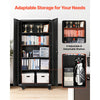 VEVOR Metal Storage Cabinet 72.6 in Rolling Steel Garage Cabinet Black, for Pantry, Warehouse, Basement, Office, 5 Tiers Lockable Tool Storage, with 4 Adjustable Shelves, 2 Magnetic Doors & 2 Keys