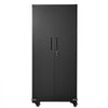 VEVOR Metal Storage Cabinet 72.6 in Rolling Steel Garage Cabinet Black, for Pantry, Warehouse, Basement, Office, 5 Tiers Lockable Tool Storage, with 4 Adjustable Shelves, 2 Magnetic Doors & 2 Keys