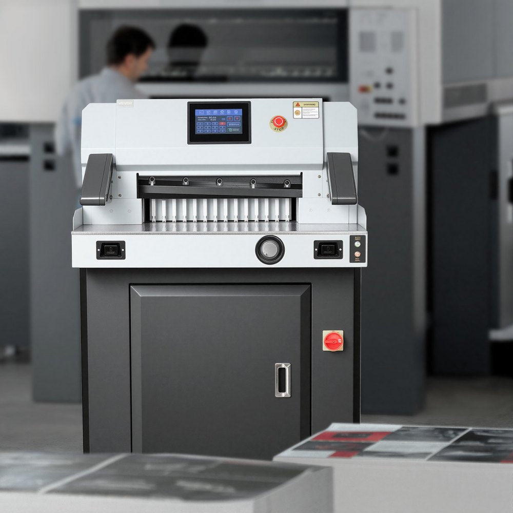 VEVOR Electric Paper Cutter, 1100W Heavy Duty Paper Cutter Machine With 20.28 in Cutting Width, 3.15 in Cutting Thickness, Electric Guillotine Trimmer with Casters and 7 in Touchscreen, for Print Shop