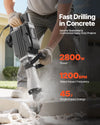VEVOR Demolition Jack Hammer, 2800 W Powerful Electric Jackhammer, 1200 BPM Concrete Breaker with 3 Chisels, a Clay Spade, Carrying Case, Gloves, for Concrete, Wall, Brick, Tile and Foundation