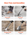 VEVOR Demolition Jack Hammer, 2800 W Powerful Electric Jackhammer, 1200 BPM Concrete Breaker with 3 Chisels, a Clay Spade, Carrying Case, Gloves, for Concrete, Wall, Brick, Tile and Foundation