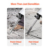 VEVOR Demolition Jack Hammer, 2800 W Powerful Electric Jackhammer, 1200 BPM Concrete Breaker with a Point Chisel, a Flat Chisel, Carrying Case, Gloves, for Concrete, Wall, Brick, Tile and Foundation