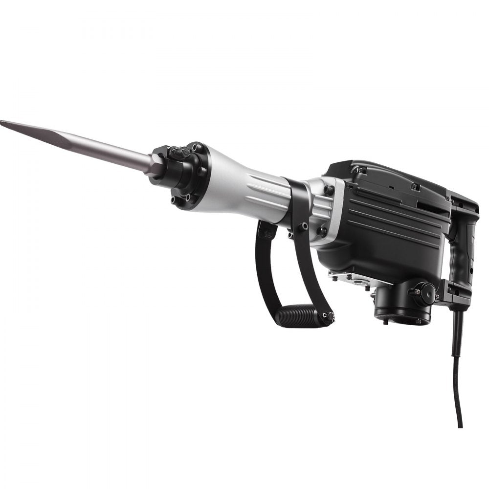 VEVOR Demolition Jack Hammer, 2800 W Powerful Electric Jackhammer, 1200 BPM Concrete Breaker with a Point Chisel, a Flat Chisel, Carrying Case, Gloves, for Concrete, Wall, Brick, Tile and Foundation