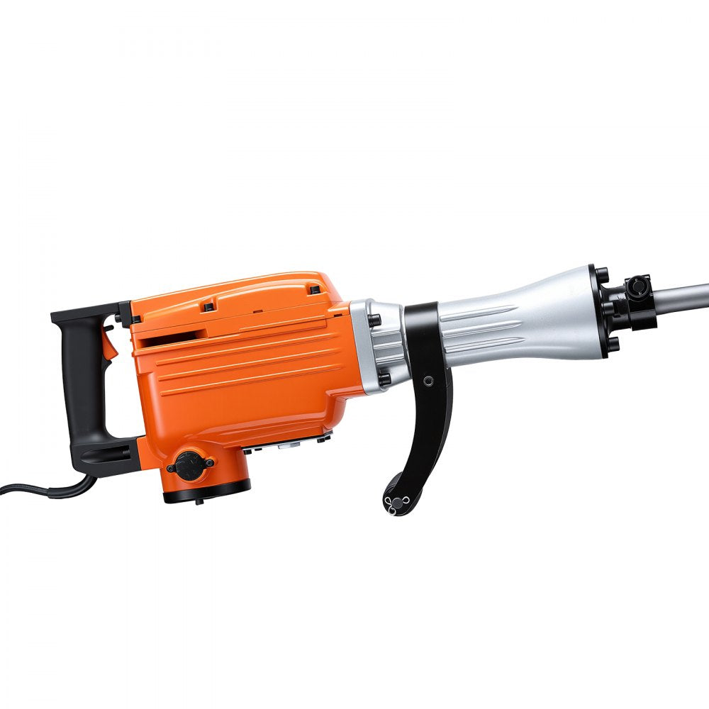 VEVOR Demolition Jack Hammer 2200 W 1950 BPM Concrete Breaker 6pcs Chisels, For Trenching and Hole Breaking, 360° Swiveling Front Handle, Heavy Duty Electric Jack Hammer with Gloves, Carrying Case