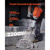 VEVOR Demolition Jack Hammer, 2200W Electric Jackhammer Heavy Duty, 1350 BPM Concrete Breaker, 2pcs Chisels Bit Chipping with Case
