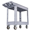 VEVOR Utility Cart, 550 lbs Capacity, 2 Tier Service Cart with 360° Swivel & Fixed Wheels (2 with Brakes), Heavy Duty Plastic Rolling with Storage Tray, Tool Storage for Garage Warehouse Workshop