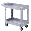 VEVOR Utility Cart, 550 lbs Capacity, 2 Tier Service Cart with 360° Swivel & Fixed Wheels (2 with Brakes), Heavy Duty Plastic Rolling with Storage Tray, Tool Storage for Garage Warehouse Workshop