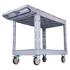 VEVOR Utility Cart, 550 lbs Capacity, 2 Tier Service Cart with 360° Swivel & Fixed Wheels (2 with Brakes), Heavy Duty Plastic Rolling with Storage Tray, Tool Storage for Garage Warehouse Workshop Gray