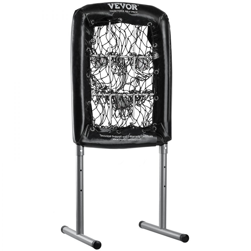 VEVOR 9 Hole Baseball Net, 21"x29" Softball Baseball Training Equipment for Hitting Pitching Practice, Heavy Duty Height Adjustable Trainer Aid with Strike Zone & 4 Ground Stakes, for Youth Adults