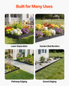 VEVOR Galvanized Steel Landscape Edging, 24-Pack 40 x 8 Inch Metal Edging for Landscaping with 26 Mounting Clips, Heavy Duty Metal Garden Edge Border for Flower Bed, Yard Pathway, Black