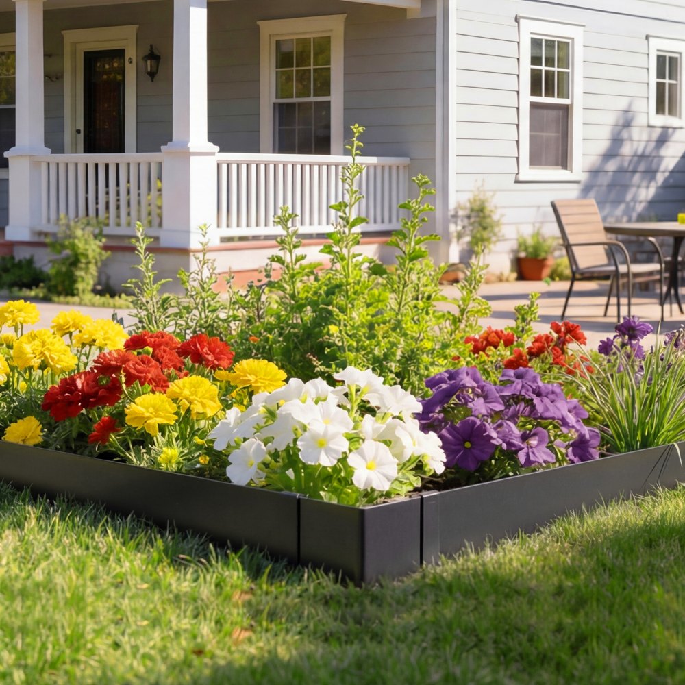 VEVOR Galvanized Steel Landscape Edging, 12-Pack 40 x 6 Inch Metal Edging for Landscaping with 14 Mounting Clips, Heavy Duty Metal Garden Edge Border for Flower Bed, Yard Pathway, Black