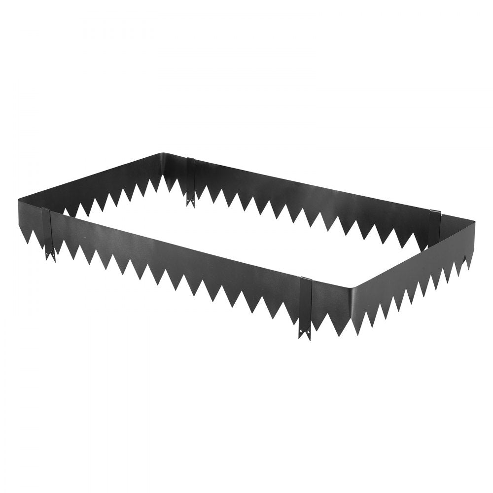 VEVOR Galvanized Steel Landscape Edging, 12-Pack 40 x 6 Inch Metal Edging for Landscaping with 14 Mounting Clips, Heavy Duty Metal Garden Edge Border for Flower Bed, Yard Pathway, Black