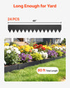 VEVOR Galvanized Steel Landscape Edging, 24-Pack 40 x 6 Inch Metal Edging for Landscaping with 26 Mounting Clips, Heavy Duty Metal Garden Edge Border for Flower Bed, Yard Pathway, Black