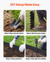 VEVOR Galvanized Steel Landscape Edging, 24-Pack 40 x 6 Inch Metal Edging for Landscaping with 26 Mounting Clips, Heavy Duty Metal Garden Edge Border for Flower Bed, Yard Pathway, Black