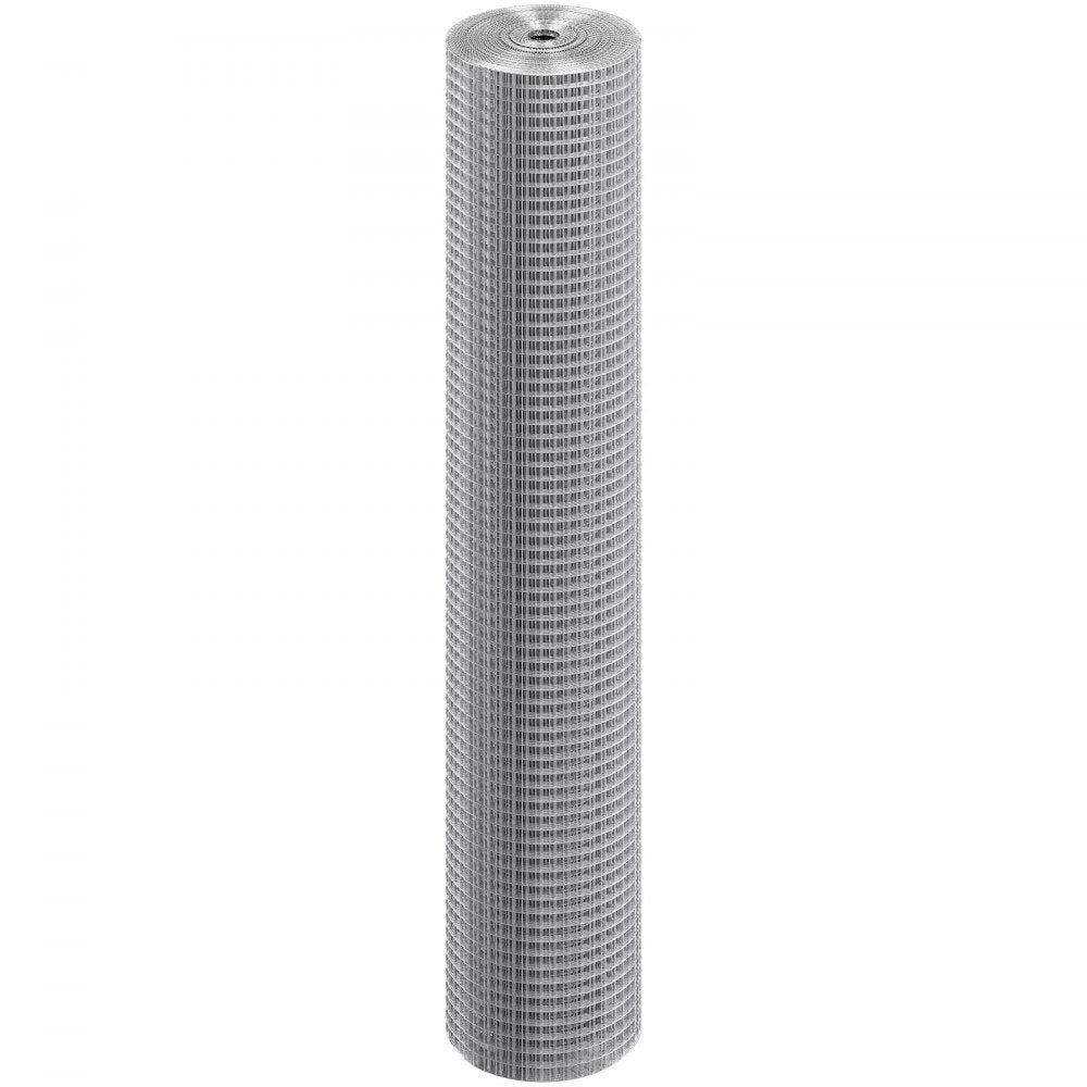 VEVOR Hardware Cloth 1/2 inch 36 inch x 50 ft 19 Gauge Chicken Wire Fence, Hot-Dip Galvanized After Welding Metal Wire Mesh Roll, Garden Plant Welded Fencing Roll Supports Poultry Netting Cage Fence
