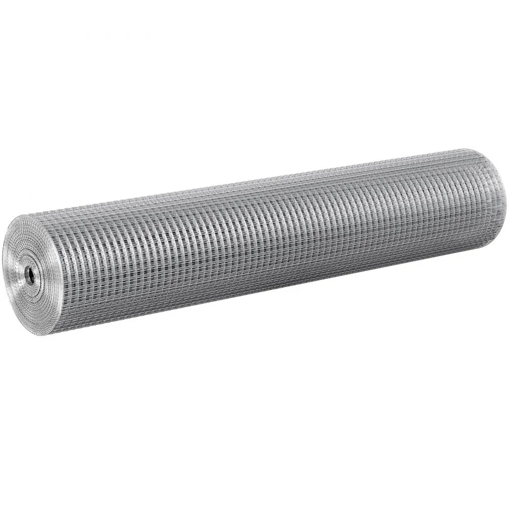 VEVOR Hardware Cloth 1/2 inch 36 inch x 50 ft 19 Gauge Chicken Wire Fence, Hot-Dip Galvanized After Welding Metal Wire Mesh Roll, Garden Plant Welded Fencing Roll Supports Poultry Netting Cage Fence