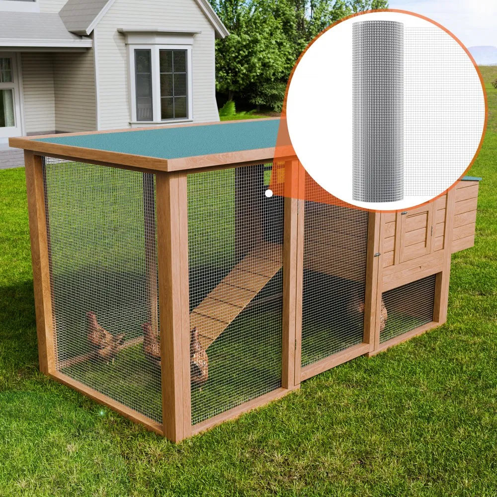 VEVOR Hardware Cloth 1/2 inch 36 inch x 100 ft 19 Gauge Chicken Wire Fence, Hot-Dip Galvanized After Welding Metal Wire Mesh Roll, Garden Plant Welded Fencing Roll Supports Poultry Netting Cage Fence