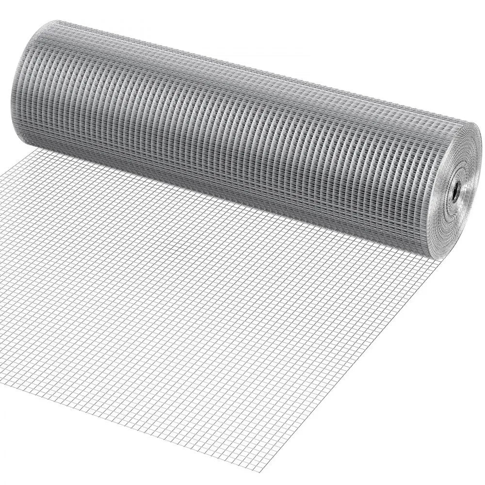 VEVOR Hardware Cloth 1/2 inch 36 inch x 100 ft 19 Gauge Chicken Wire Fence, Hot-Dip Galvanized After Welding Metal Wire Mesh Roll, Garden Plant Welded Fencing Roll Supports Poultry Netting Cage Fence