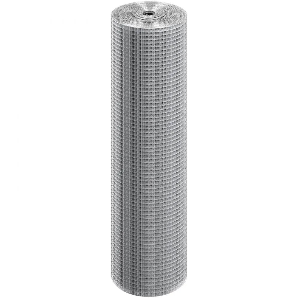 VEVOR Hardware Cloth 1/2 inch 36 inch x 100 ft 19 Gauge Chicken Wire Fence, Hot-Dip Galvanized After Welding Metal Wire Mesh Roll, Garden Plant Welded Fencing Roll Supports Poultry Netting Cage Fence