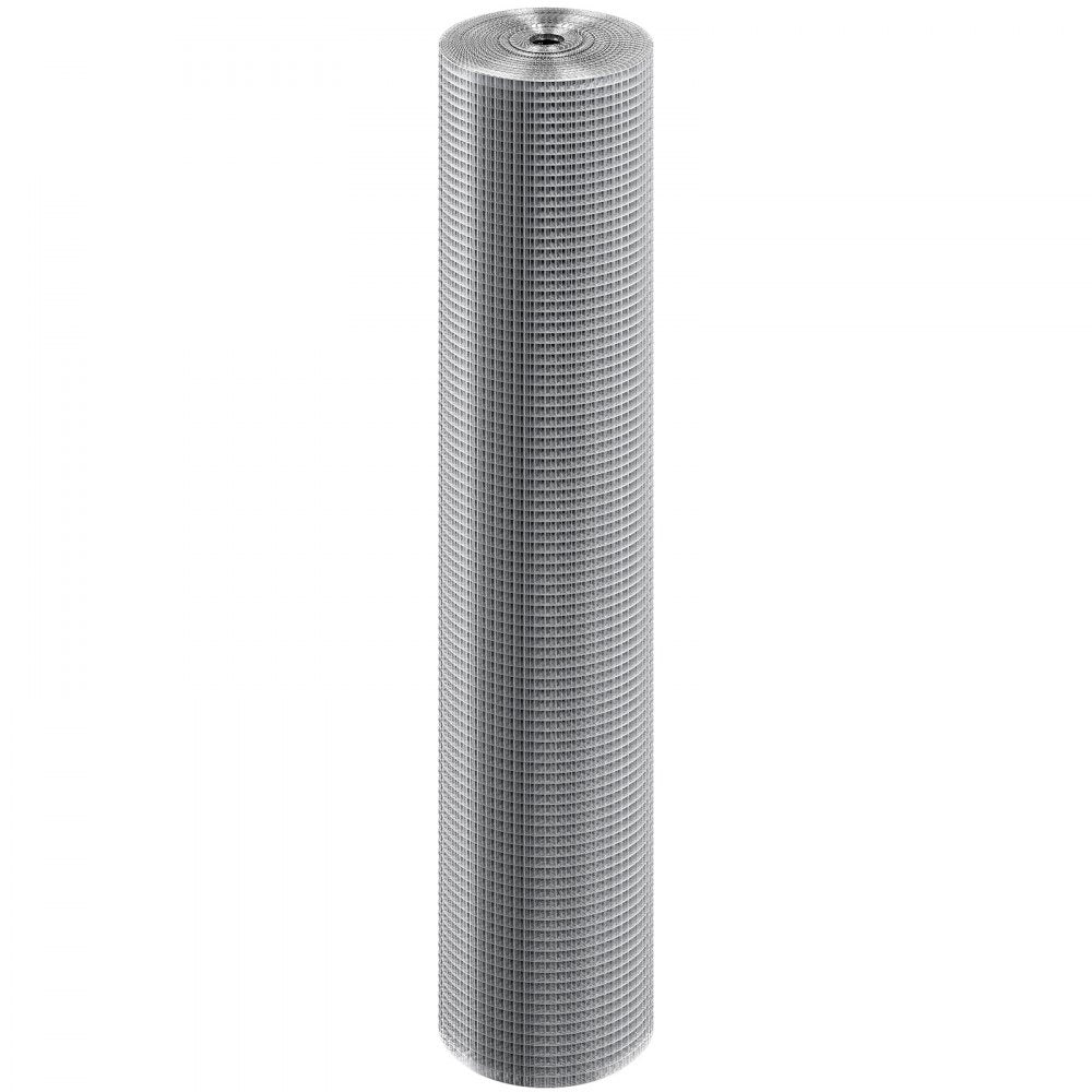 VEVOR Hardware Cloth 1/2 inch 48 inch x 100 ft 19 Gauge Chicken Wire Fence, Hot-Dip Galvanized After Welding Metal Wire Mesh Roll, Garden Plant Welded Fencing Roll Supports Poultry Netting Cage Fence