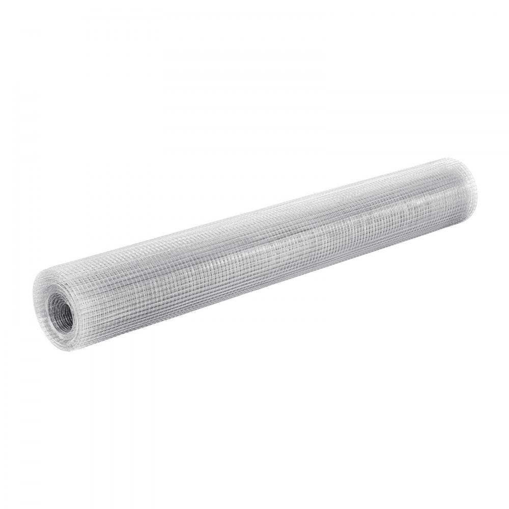 VEVOR Hardware Cloth, 1/2 inch 60 inch x 50 ft 19 Gauge Chicken Wire Fence, Hot-Dip Galvanized After Welding Metal Wire Mesh Roll, Garden Plant Welded Fencing Roll Supports Poultry Netting Cage Fence