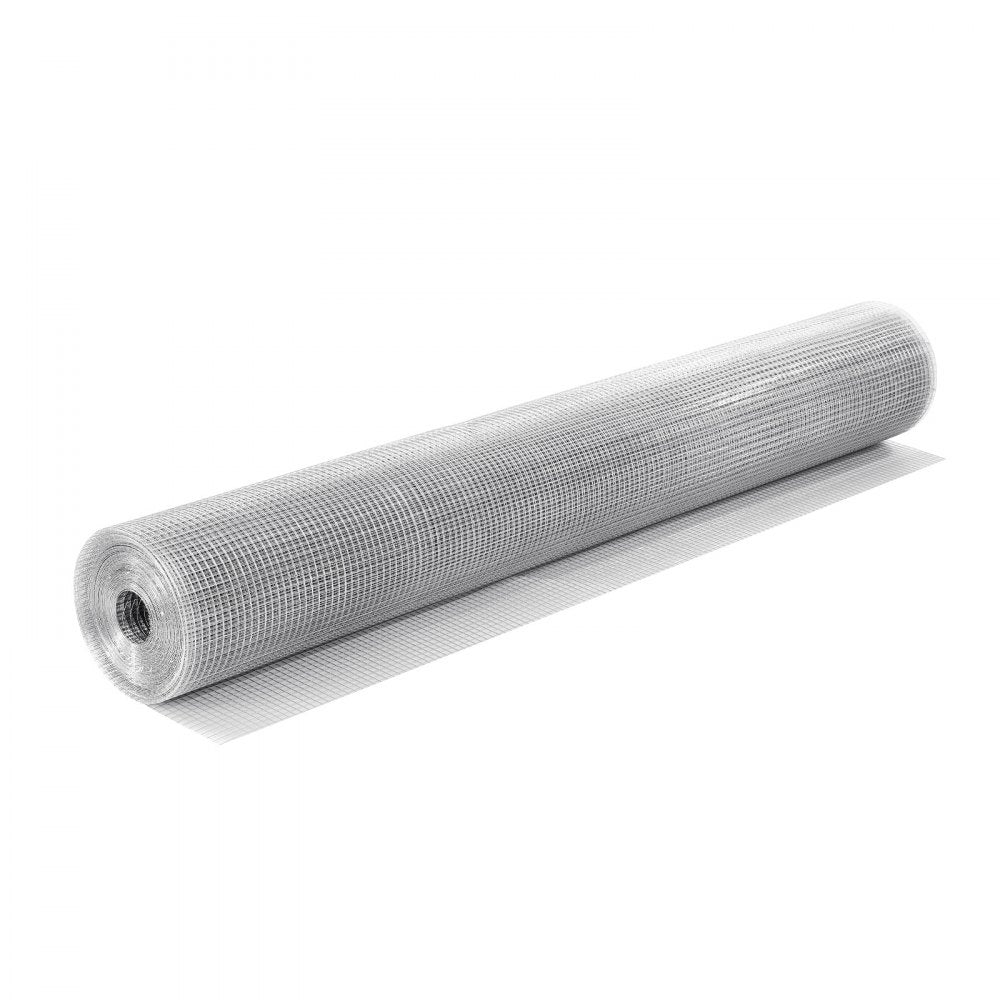 VEVOR Hardware Cloth, 1/2 inch 72 inch x 100 ft 19 Gauge Chicken Wire Fence, Hot-Dip Galvanized After Welding Metal Wire Mesh Roll, Garden Plant Welded Fencing Roll Supports Poultry Netting Cage Fence