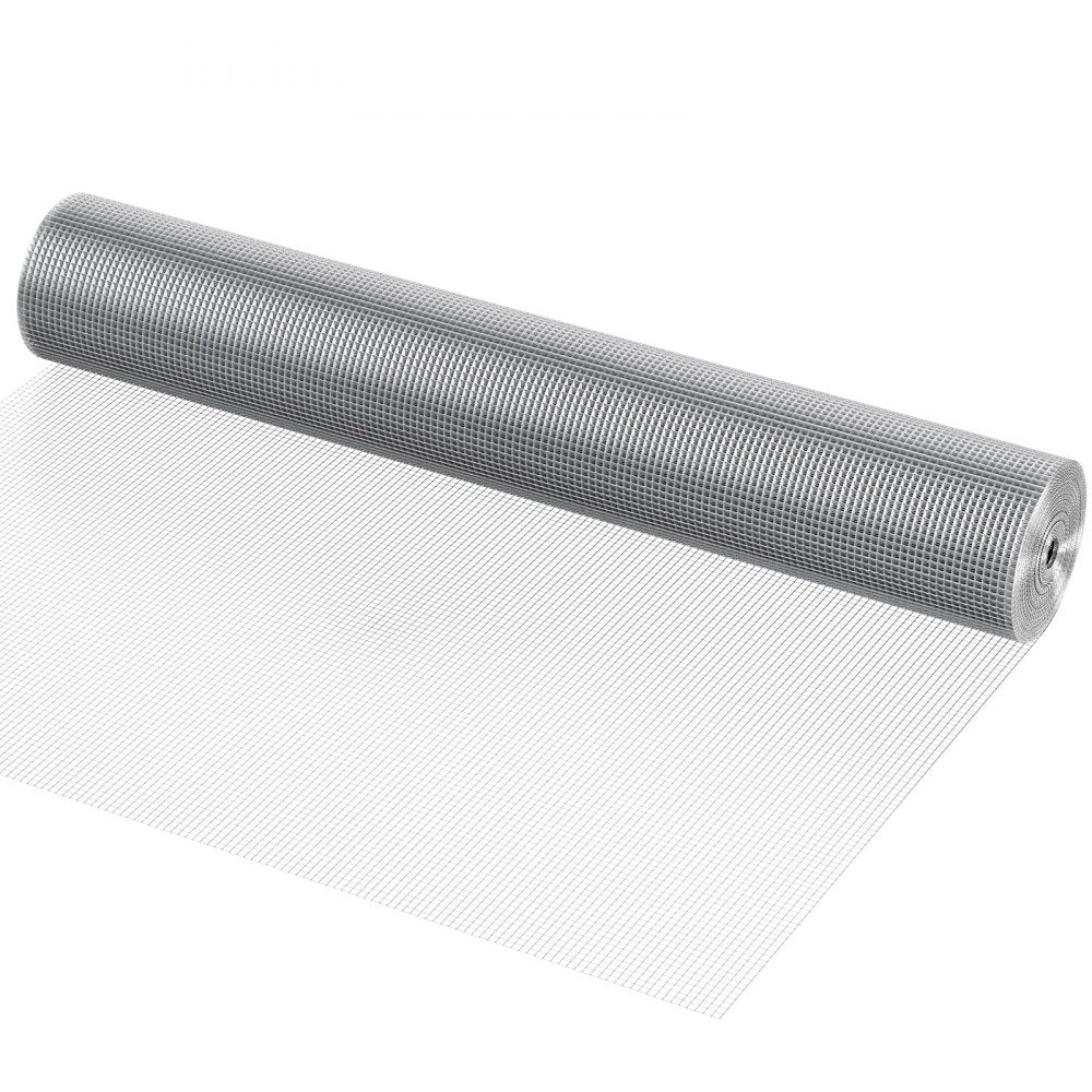 VEVOR Hardware Cloth 1/4 inch 36 inch x 50 ft 23 Gauge Chicken Wire Fence, Hot-Dip Galvanized After Welding Metal Wire Mesh Roll, Garden Plant Welded Fencing Roll Supports Poultry Netting Cage Fence