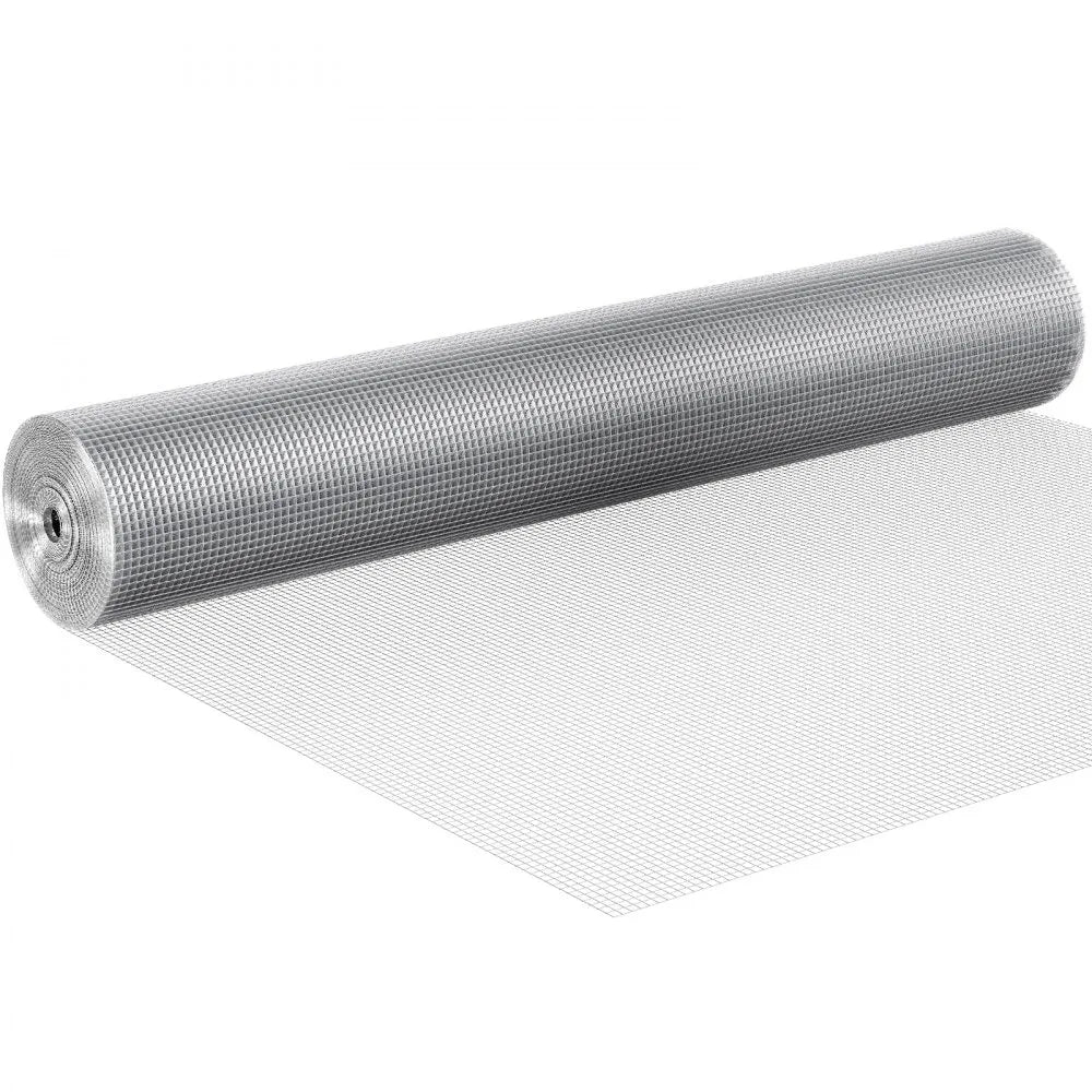VEVOR Hardware Cloth 1/4 inch 36 inch x 50 ft 23 Gauge Chicken Wire Fence, Hot-Dip Galvanized After Welding Metal Wire Mesh Roll, Garden Plant Welded Fencing Roll Supports Poultry Netting Cage Fence