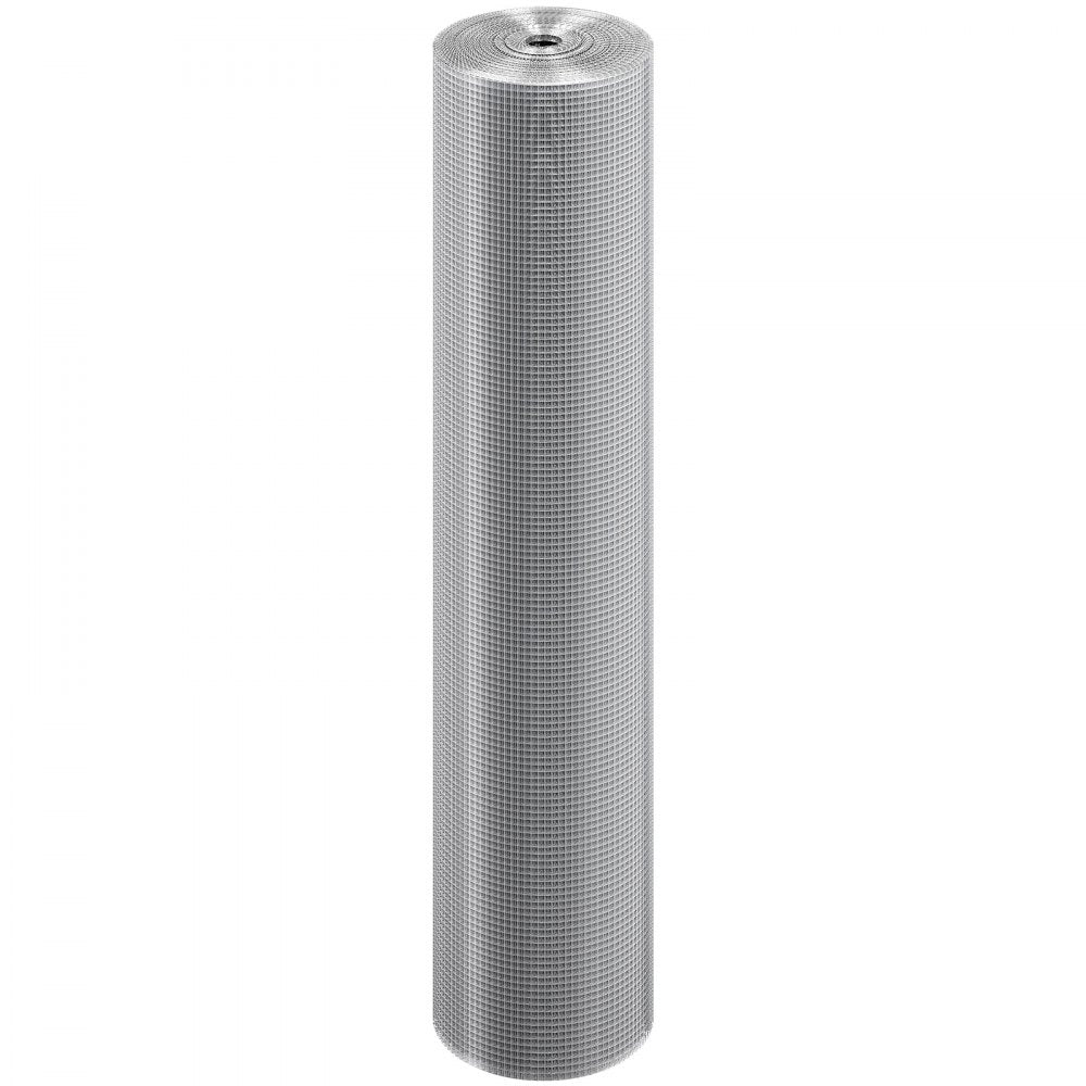 VEVOR Hardware Cloth 1/4 inch 36 inch x 100 ft 23 Gauge Chicken Wire Fence, Hot-Dip Galvanized After Welding Metal Wire Mesh Roll, Garden Plant Welded Fencing Roll Supports Poultry Netting Cage Fence