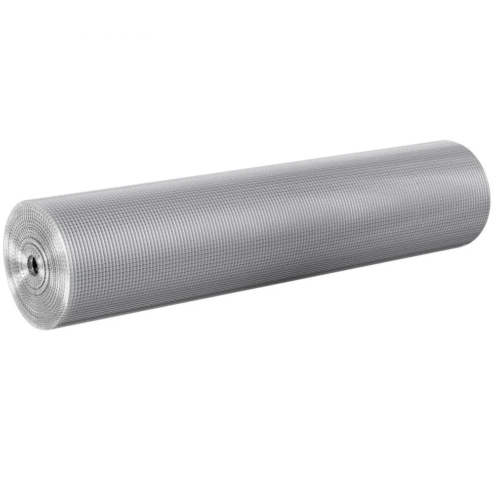 VEVOR Hardware Cloth 1/4 inch 36 inch x 100 ft 23 Gauge Chicken Wire Fence, Hot-Dip Galvanized After Welding Metal Wire Mesh Roll, Garden Plant Welded Fencing Roll Supports Poultry Netting Cage Fence