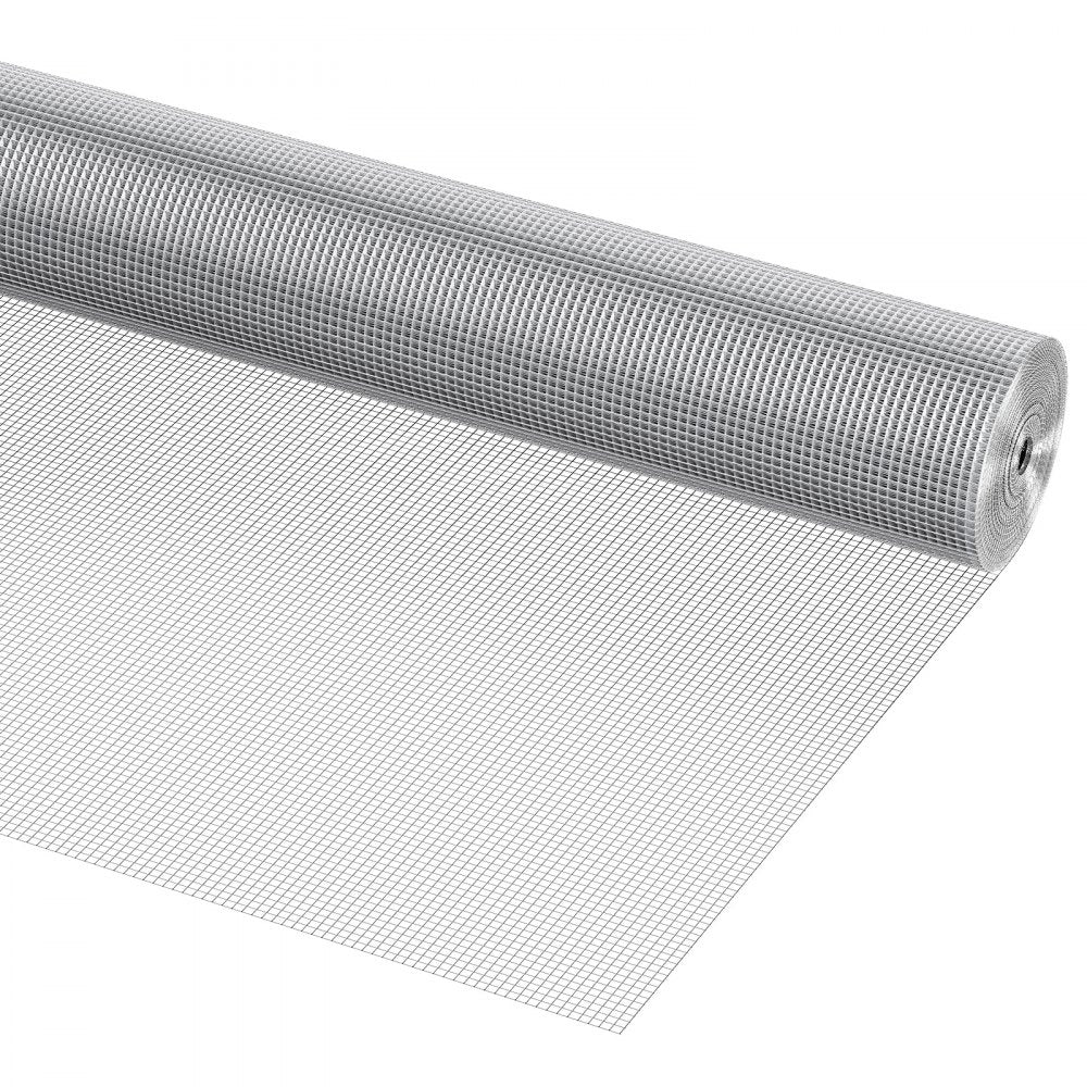 VEVOR Hardware Cloth 1/4 inch 48 inch x 50 ft 23 Gauge Chicken Wire Fence, Hot-Dip Galvanized After Welding Metal Wire Mesh Roll, Garden Plant Welded Fencing Roll Supports Poultry Netting Cage Fence