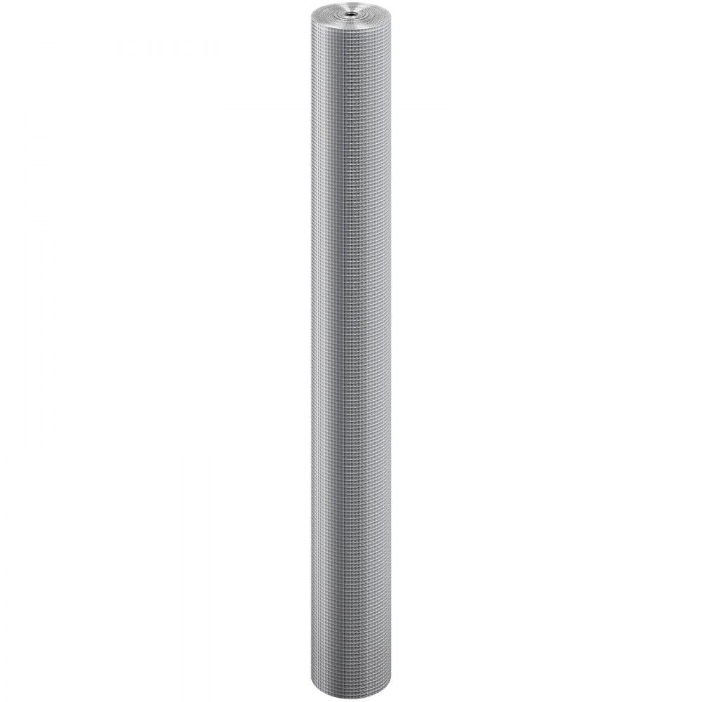 VEVOR Hardware Cloth 1/4 inch 48 inch x 50 ft 23 Gauge Chicken Wire Fence, Hot-Dip Galvanized After Welding Metal Wire Mesh Roll, Garden Plant Welded Fencing Roll Supports Poultry Netting Cage Fence