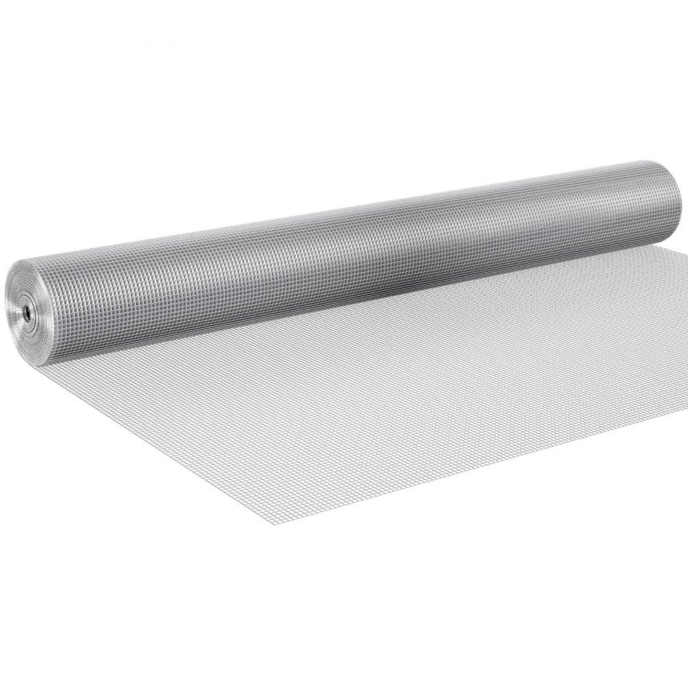 VEVOR Hardware Cloth 1/4 inch 48 inch x 50 ft 23 Gauge Chicken Wire Fence, Hot-Dip Galvanized After Welding Metal Wire Mesh Roll, Garden Plant Welded Fencing Roll Supports Poultry Netting Cage Fence