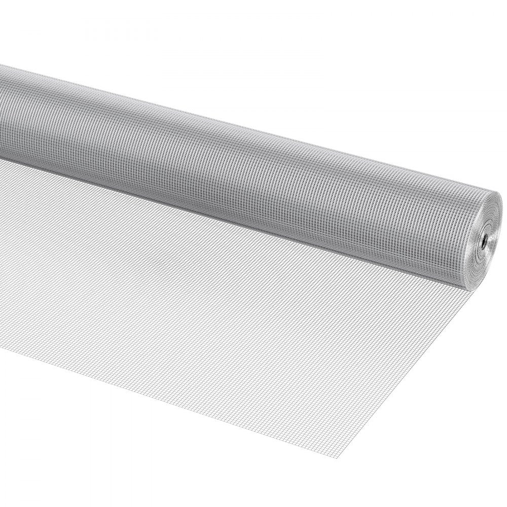 VEVOR Hardware Cloth 1/4 inch 48 inch x 100 ft 23 Gauge Chicken Wire Fence, Hot-Dip Galvanized After Welding Metal Wire Mesh Roll, Garden Plant Welded Fencing Roll Supports Poultry Netting Cage Fence