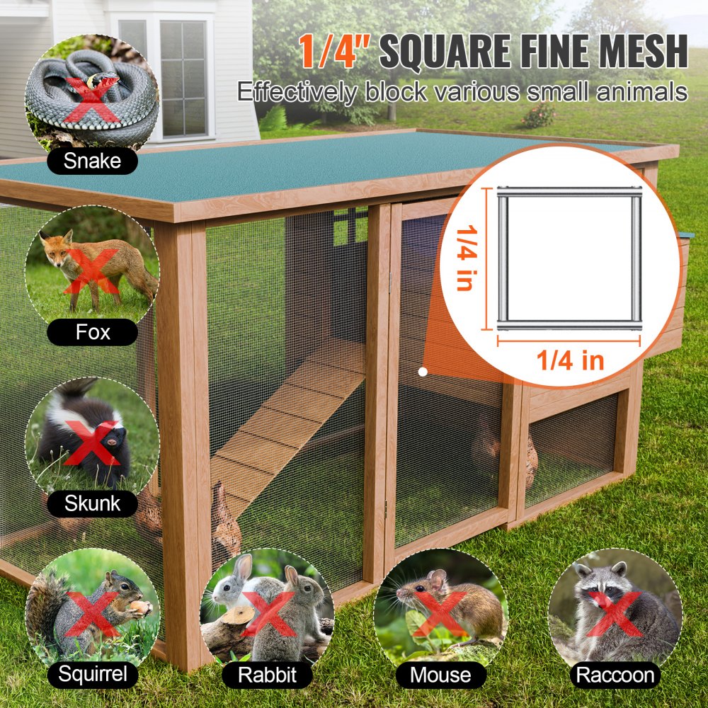 VEVOR Hardware Cloth, 1/4 inch 36in x 50 ft 23 Gauge, Hot Dipped Galvanized Wire Mesh Roll, Chicken Wire Fencing, Wire Mesh for Rabbit Cages, Garden, Small Rodents