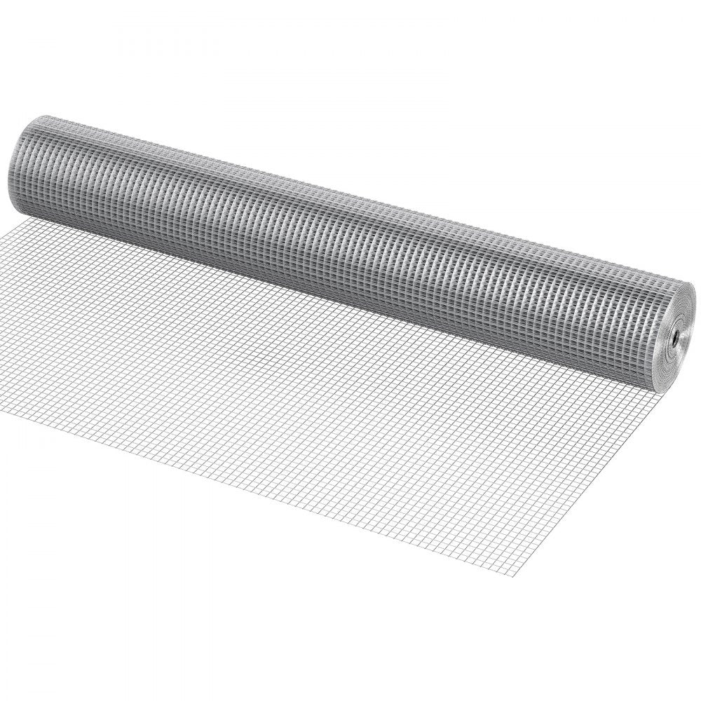 VEVOR Hardware Cloth, 1/2 inch 48in x 50 ft 19 Gauge, Hot Dipped Galvanized Wire Mesh Roll, Chicken Wire Fencing, Wire Mesh for Rabbit Cages, Garden, Small Rodents