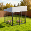 VEVOR Outdoor Dog Kennel, 3.67 x 3.78 x 4.1 ft Large Dog Kennel with Secure Lock, Outside Dogs Enclosures with UV-Resistant & Waterproof Roof Cover, Heavy Duty Pet Crate Cage Run for Large Dogs
